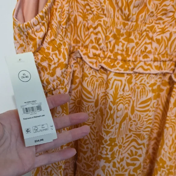 No Boundaries Orange Floral Dress - Picture 5 of 8